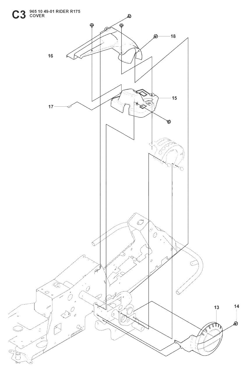 Cover 2 Diagram and Parts List for R175 (965104901)(2008-06) Husqvarna Lawn Tractor