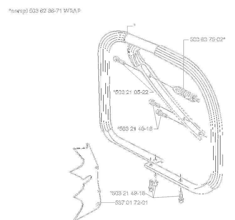 Front Handle Diagram and Parts List for 372XPW 2007-01 Husqvarna Chainsaw