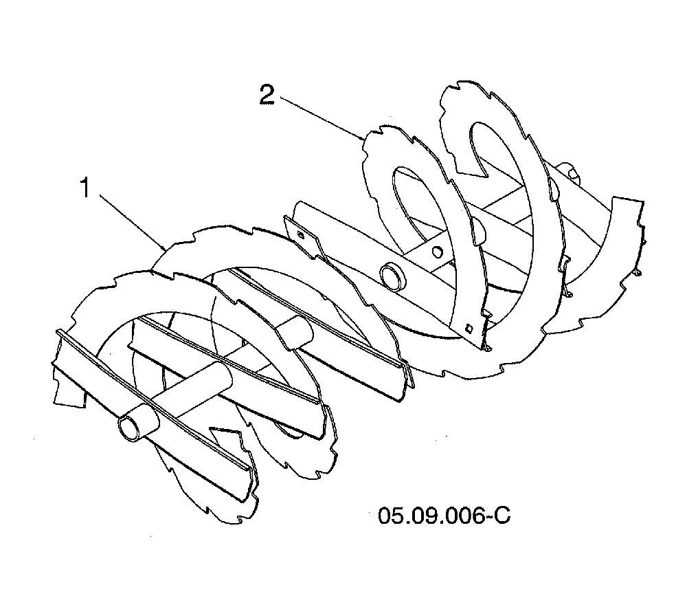 Auger Diagram and Parts List for 96193009705  Husqvarna Snow Blower
