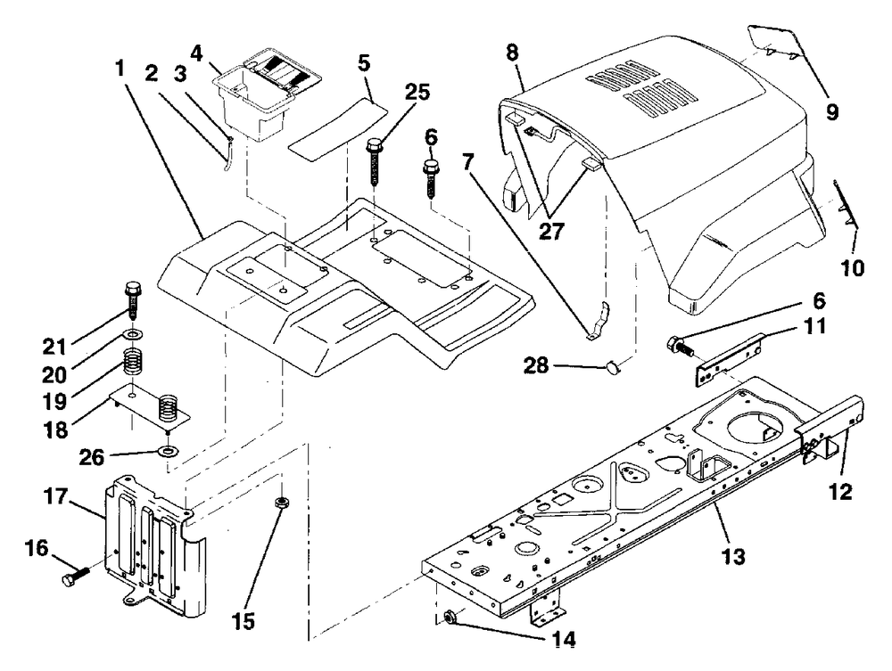 Fender/Chassis Diagram and Parts List for LR100 (954000572-A)(1995-03) Husqvarna Lawn Tractor
