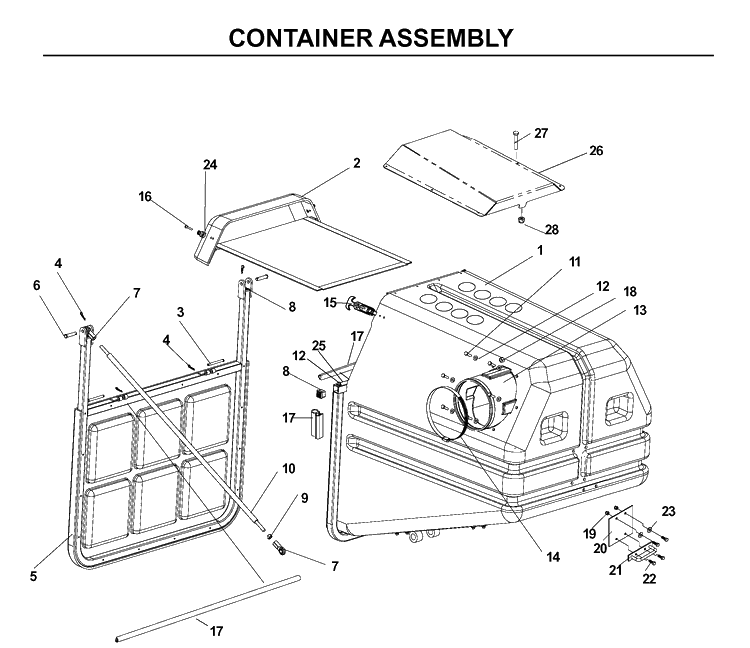 Bagger 5 Diagram and Parts List for 968999196 2003-10 Husqvarna Lawn Tractor Accessories