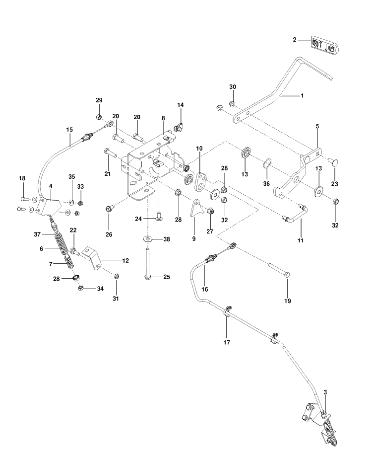 Parking Brake Diagram and Parts List for MZ52 (967277404)(2013-08) Husqvarna Lawn Mower