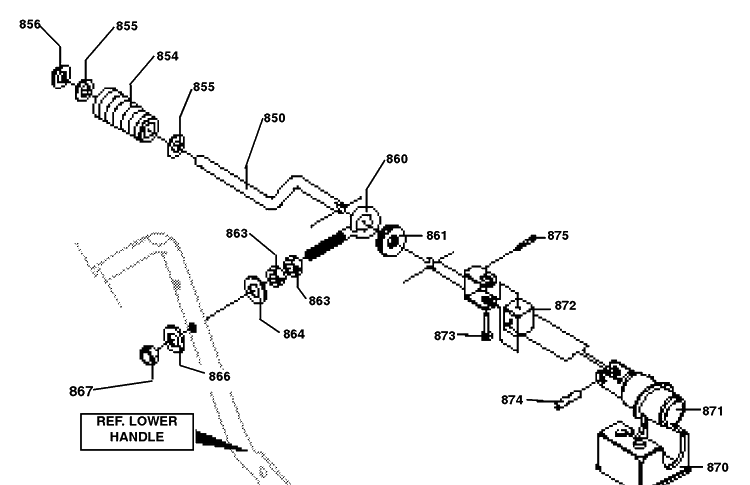 Chute Crank Assembly Diagram and Parts List for ST624 1998-01 Husqvarna Snow Blower