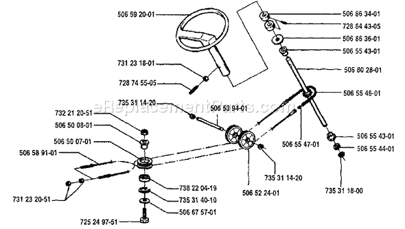 Page N Diagram and Parts List for RIDER97012S 1994-03 Husqvarna Lawn Tractor