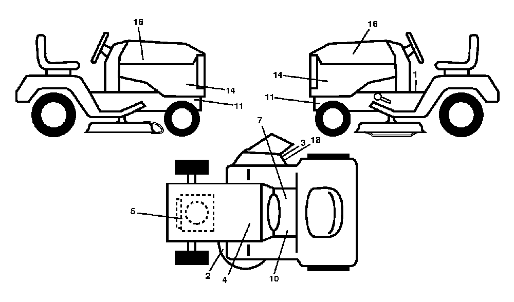 Decals Diagram and Parts List for YTH2754T (96041022101)(2012-12) Husqvarna Lawn Tractor