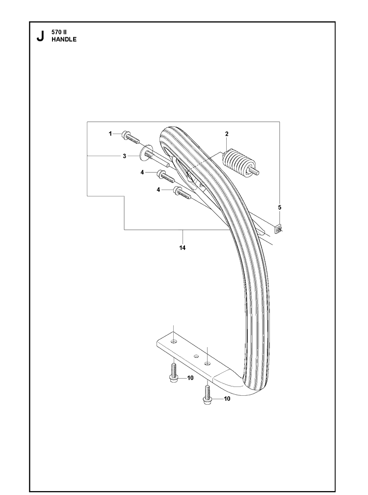 Handle Diagram and Parts List for 570II 2017-06 Husqvarna Chainsaw