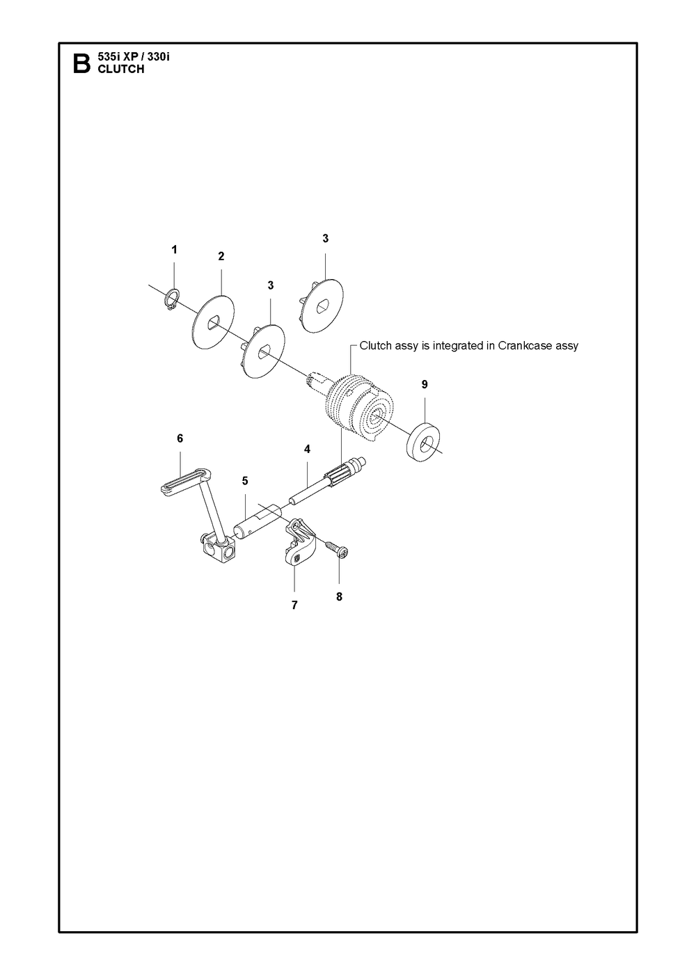 Chain Brake Diagram and Parts List for 535IXP  Husqvarna Chainsaw