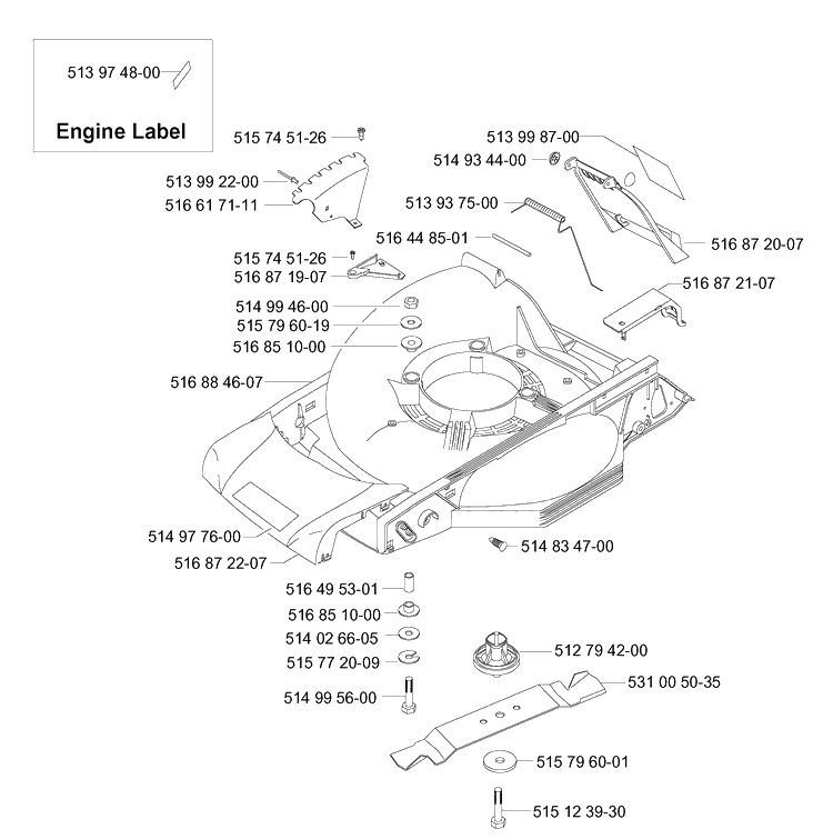 Frame 2 Diagram and Parts List for 46 ROYAL Husqvarna Lawn Mower