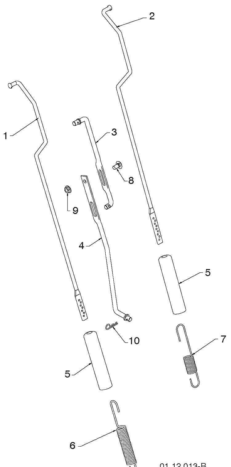 Handle 2 Diagram and Parts List for 5524ST (96191001614)(2013-08) Husqvarna Snow Blower