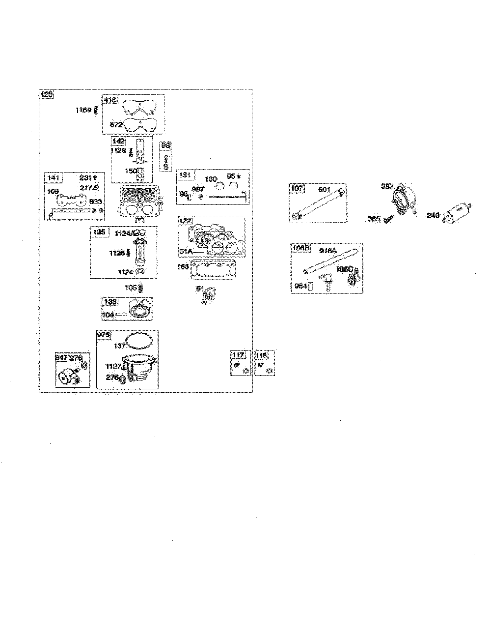 Carburetor Diagram and Parts List for MZ54S-967334101-00  Husqvarna Lawn Mower