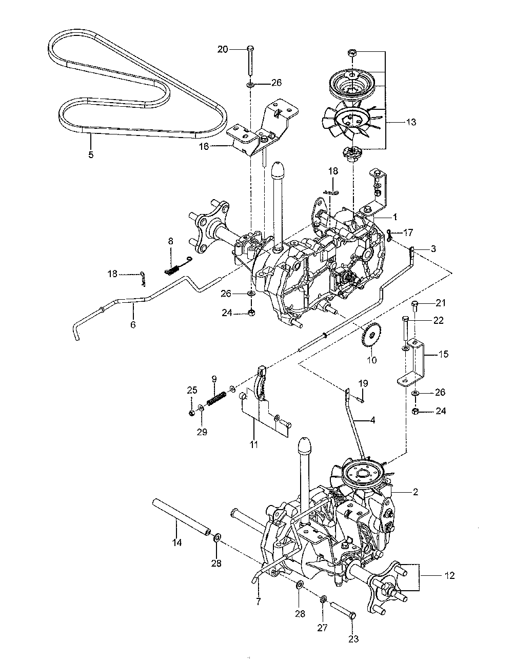 Hydraulic pump-motor Diagram and Parts List for 967271501-00  Husqvarna Lawn Mower