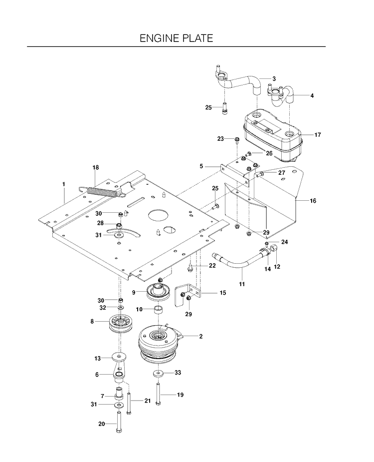 Engine Plate Diagram and Parts List for RZ4623 (966764501)(2011-03) Husqvarna Lawn Mower
