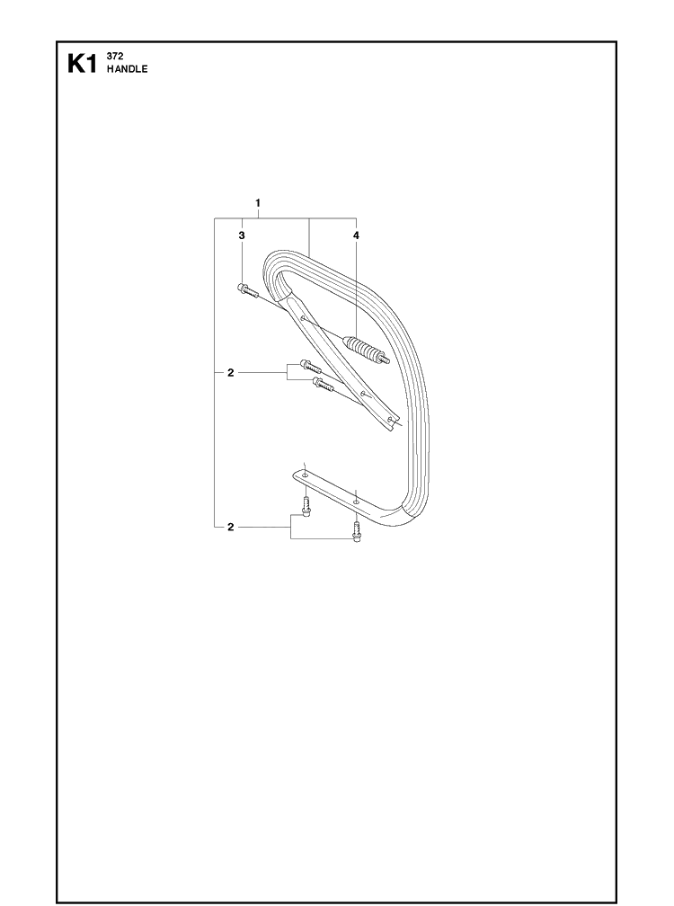 Handle 12 Diagram and Parts List for 372XP XPG Husqvarna Chainsaw