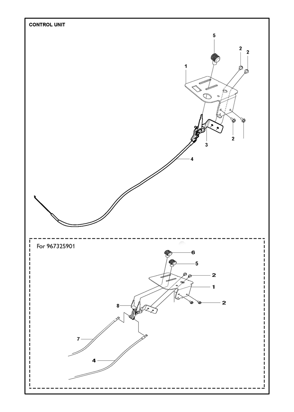 Controls Diagram and Parts List for R214TC2017-2021  Husqvarna Lawn Tractor