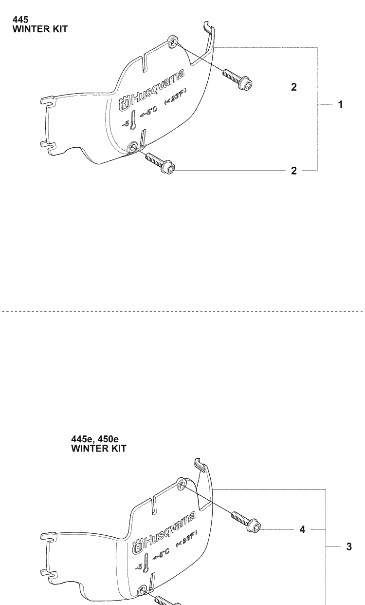 Winter Kit Diagram and Parts List for 450E 2009-02 Husqvarna Chainsaw