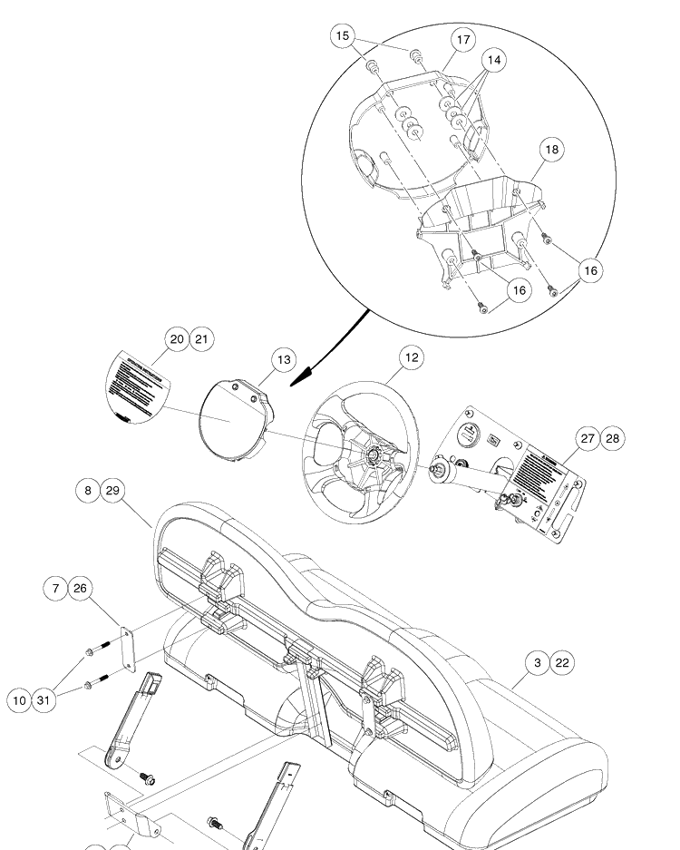 Bench Seat Conversion Kit Diagram and Parts List for HUV4421GXP 2009 Husqvarna Lawn Tractor