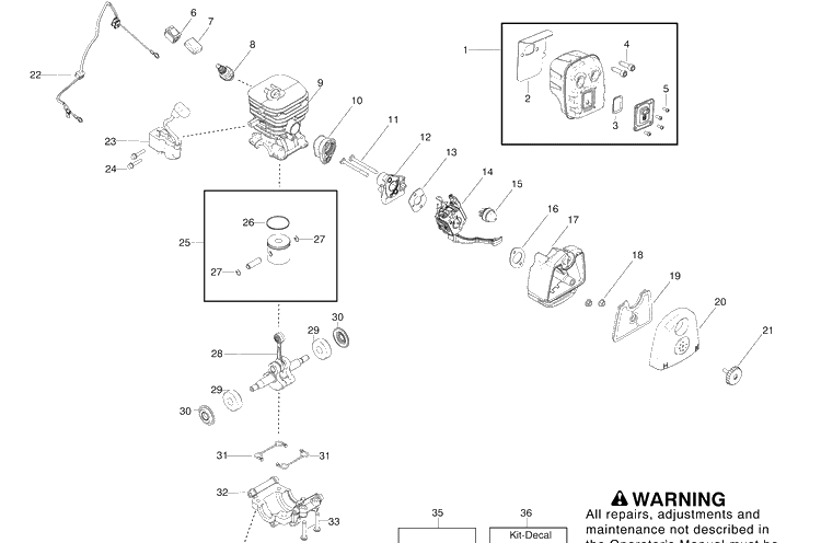 Repair Parts (B) Diagram and Parts List for 125BVX 2007-06 Husqvarna Leaf Blower / Vacuum