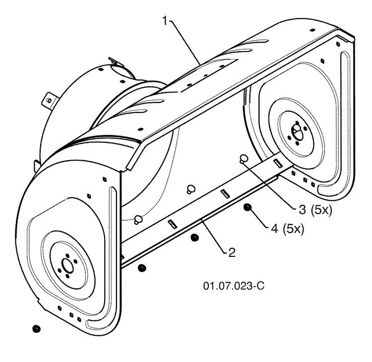 Auger Housing / Impeller Assembly - B 1 Diagram and Parts List for 16530SBXLS (96193004101)(2009-06) Husqvarna Snow Blower