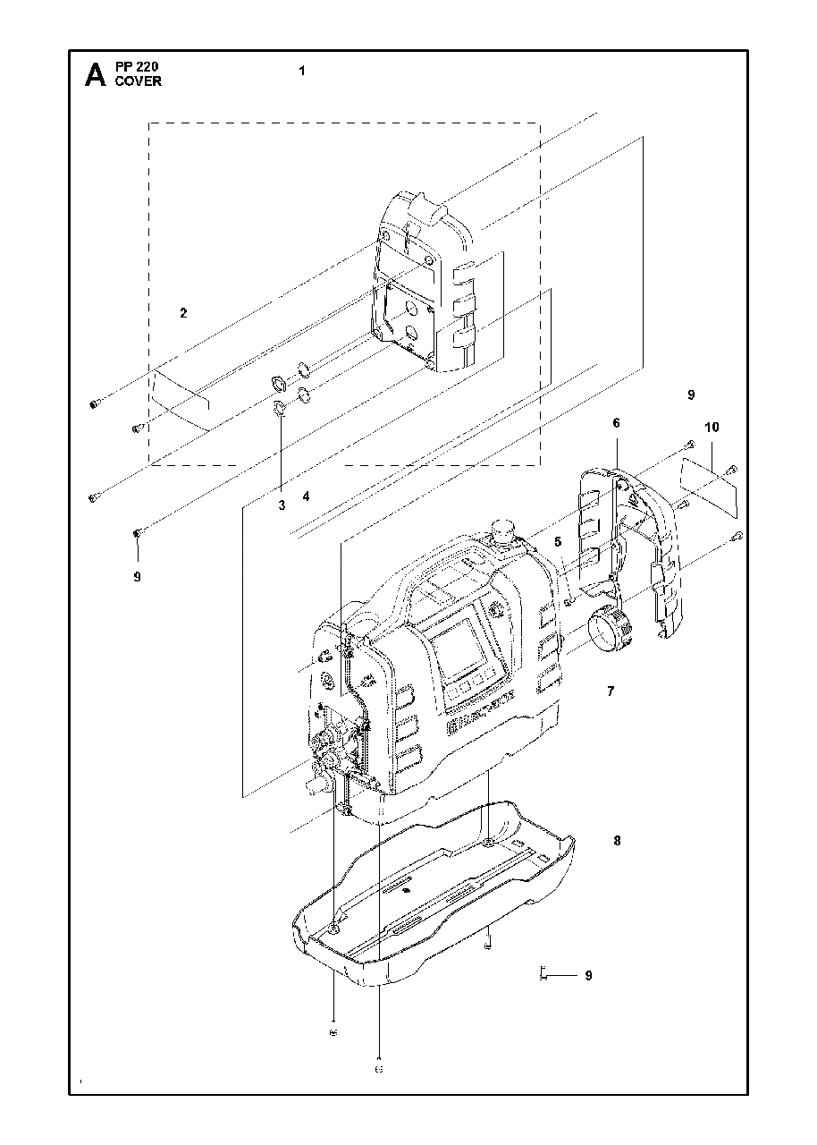 Cover Diagram and Parts List for PP220 (20163400001 & Above)(2016) Husqvarna Miscellaneous
