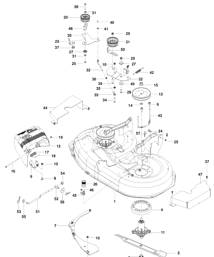 Mower Deck/ Cutting Deck Diagram and Parts List for RZ4219BF (966582201)(2010-03) Husqvarna Lawn Mower