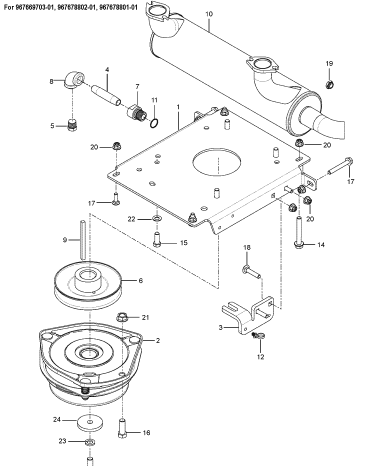 Engine Mounting, Guards And Muffler 4 Diagram and Parts List for Z572X  Husqvarna Lawn Mower