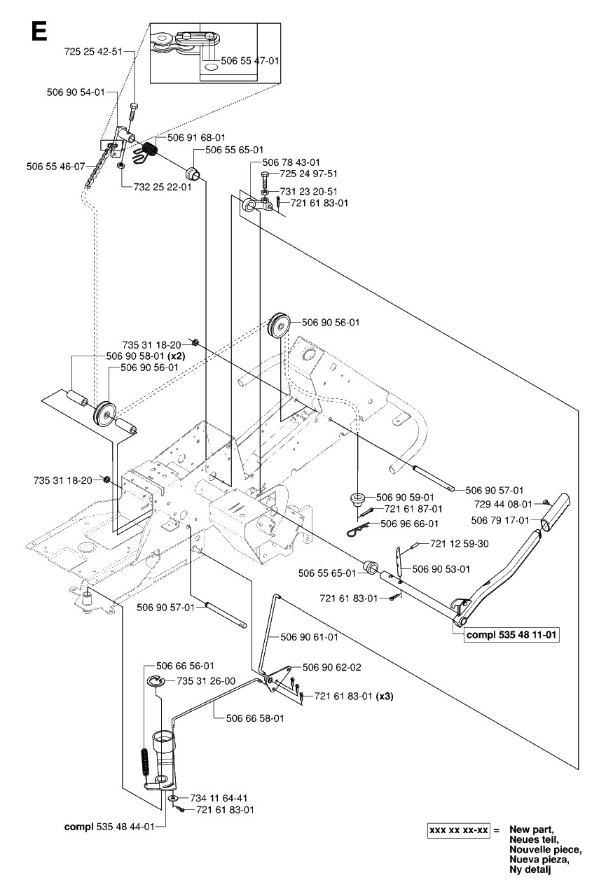 Controls 3 Diagram and Parts List for R15-V2AWD (965080101)(2006-05) Husqvarna Lawn Tractor