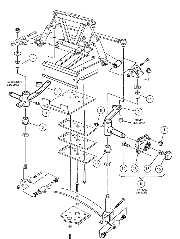 Front Suspension - Front Hub Assembly - Later Style Diagram and Parts List for HUV4210GXP 2005-06 Husqvarna Lawn Tractor