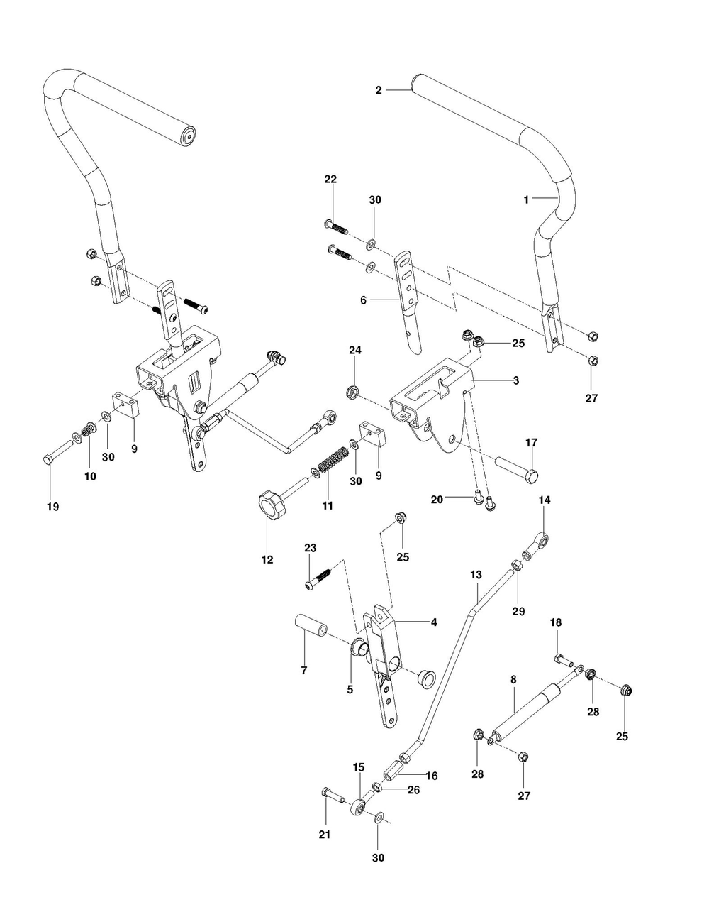 Steering Diagram and Parts List for RZ4824TF  Husqvarna Lawn Tractor