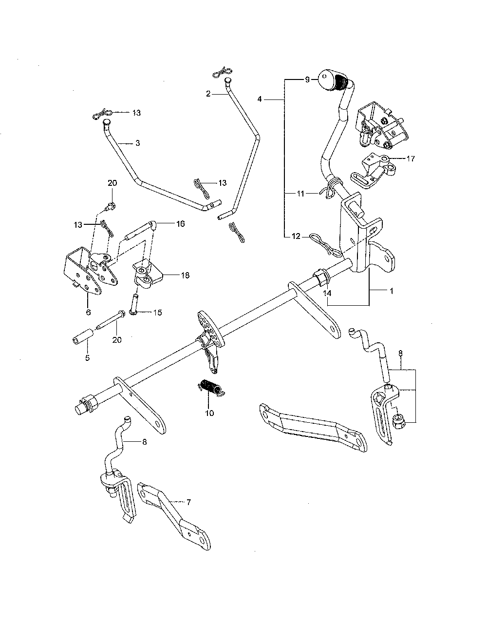 Brake/lift Diagram and Parts List for Z246-967271401-00  Husqvarna Lawn Mower
