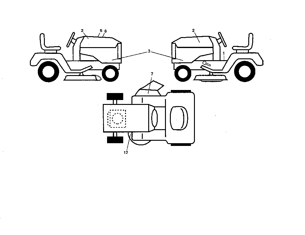 Decals Diagram and Parts List for 96043027600  Husqvarna Lawn Tractor
