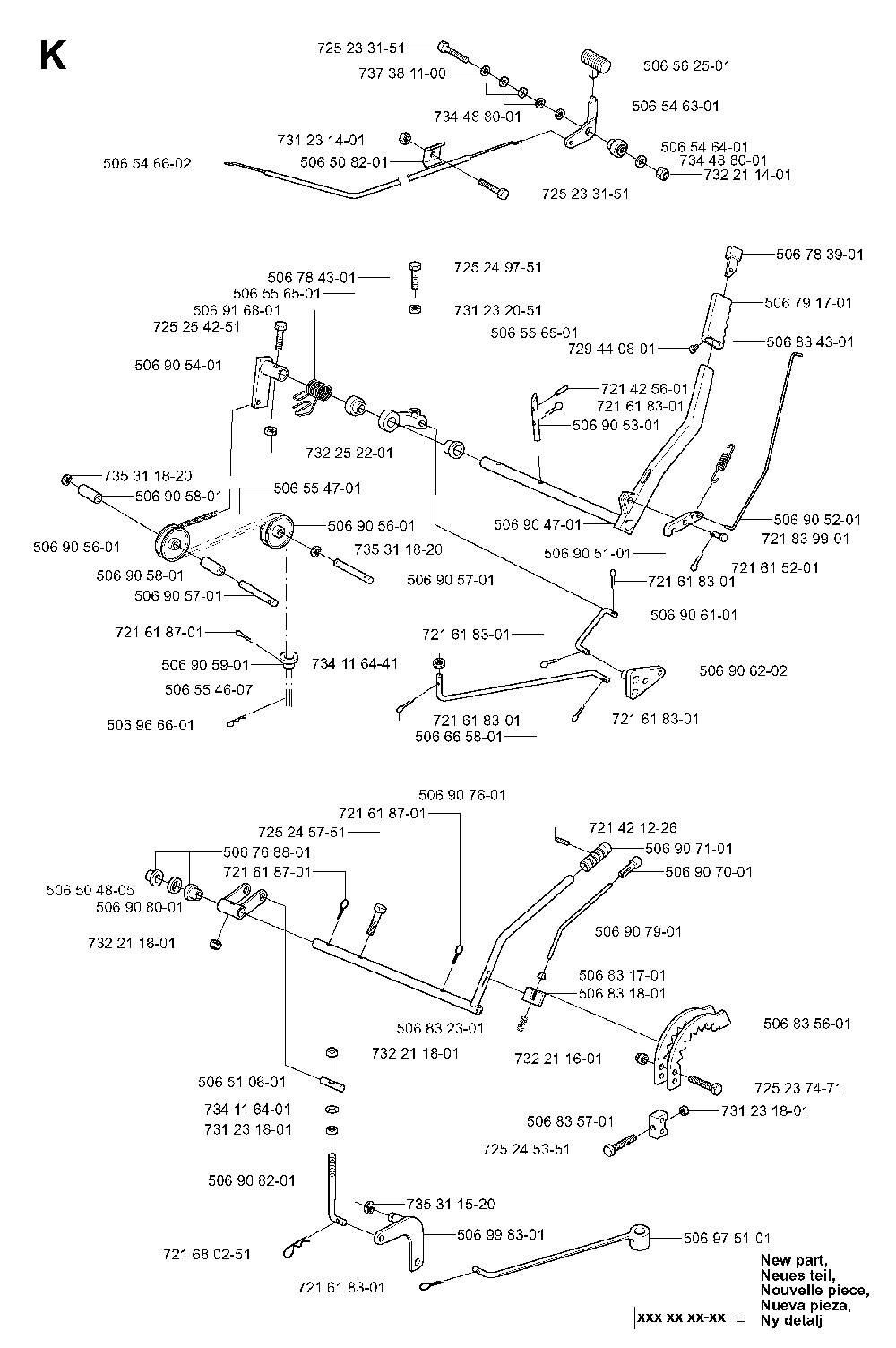 Controls Diagram and Parts List for RIDER13RSPECIAL (953533001)(2003-09) Husqvarna Lawn Tractor