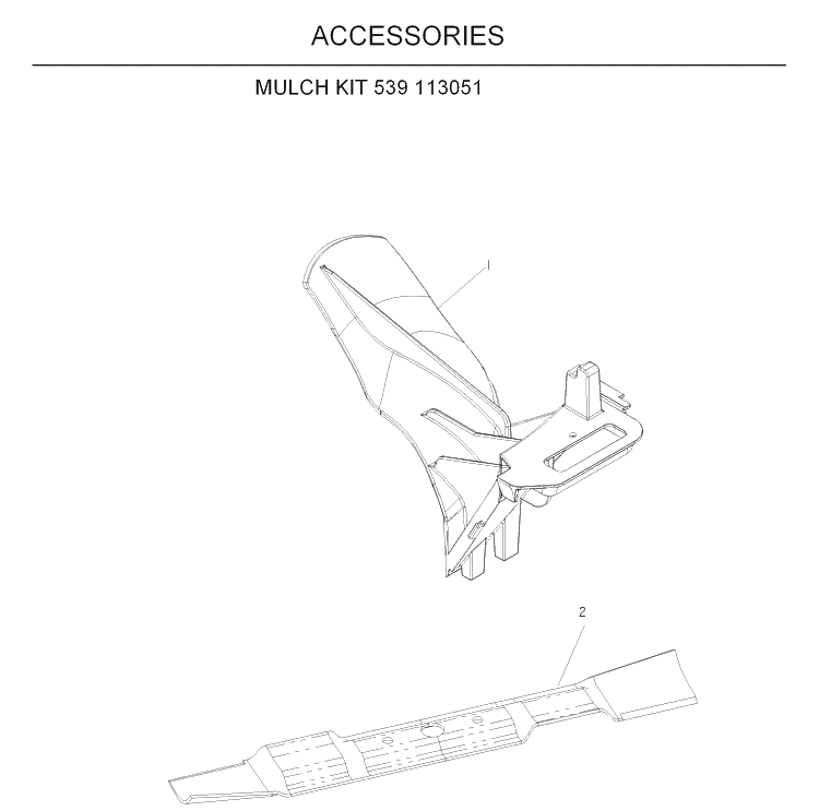 Accessories Diagram and Parts List for W53-W53CSB 2008-08 Husqvarna Lawn Mower