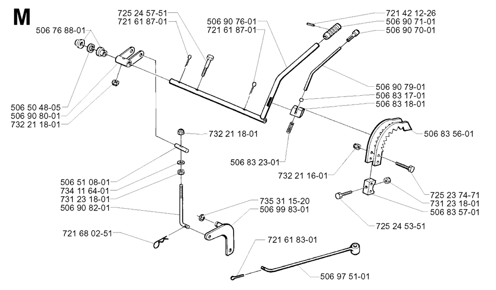 Controls 2 Diagram and Parts List for R13BIO 2001-01 Husqvarna Lawn Tractor