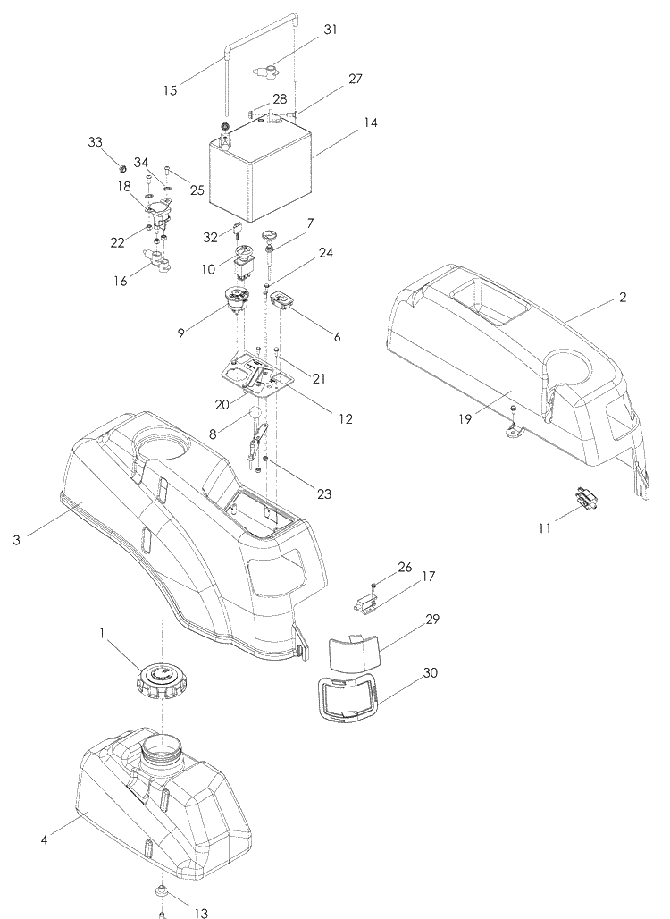Ignition Diagram and Parts List for LSZ5424 (965880901)(2008-11) Husqvarna Lawn Mower