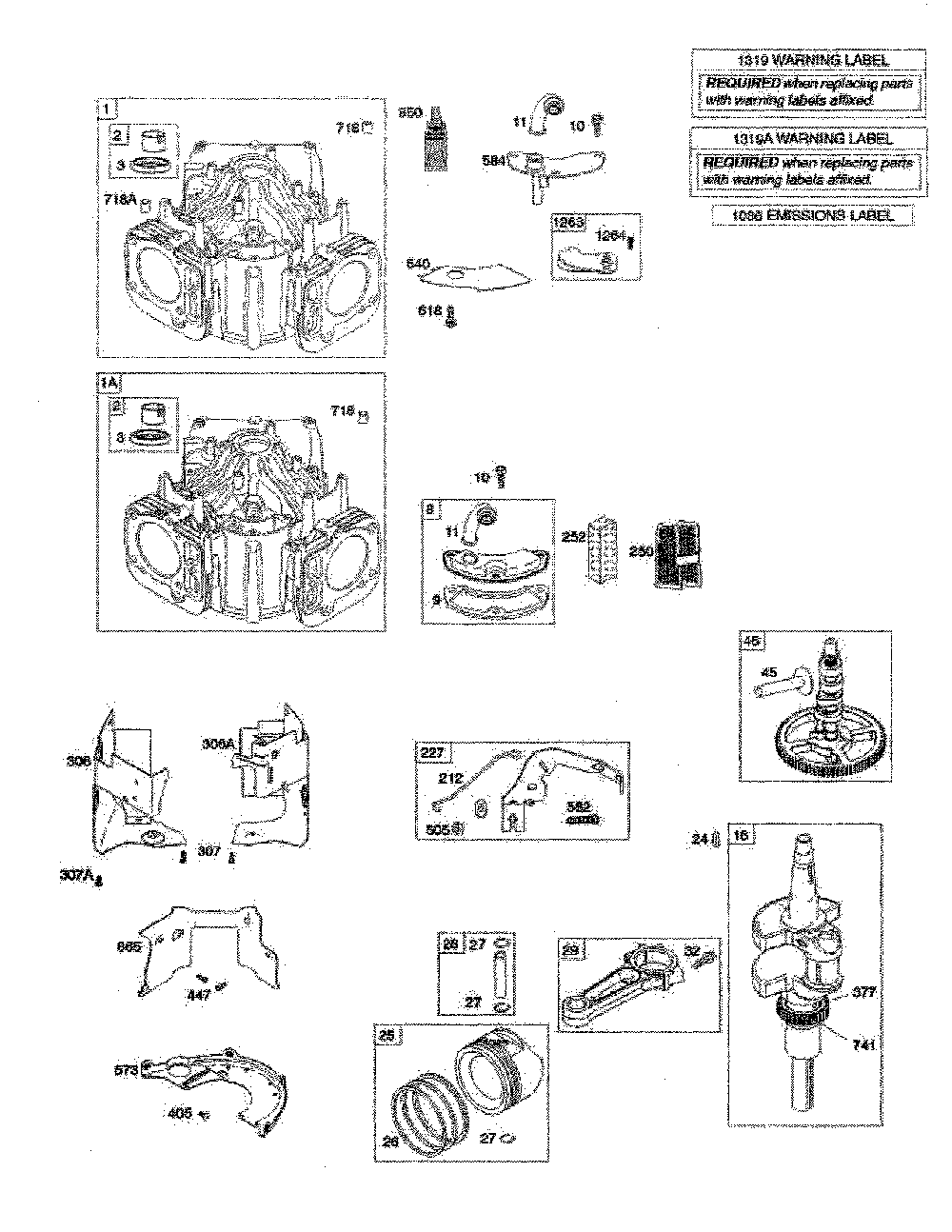 Cylinder/crankshaft/camshaft Diagram and Parts List for Z246I-967323901-00  Husqvarna Lawn Mower