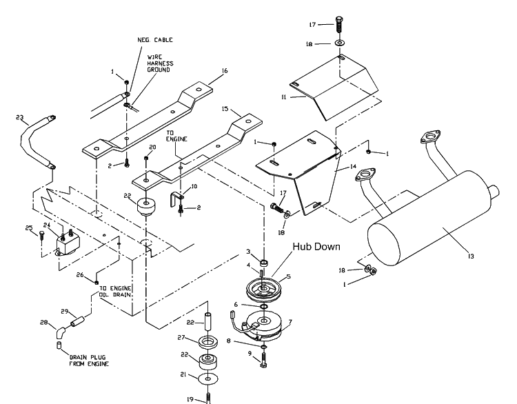 Engine Assembly Diagram and Parts List for ZTH5221KA 2000-09 Husqvarna Lawn Mower