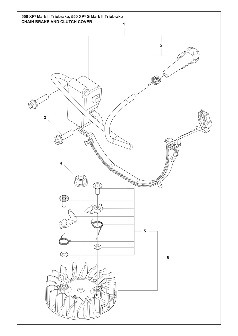 Ignition System Diagram and Parts List for 550XPMARKIITRIOBRAKE  Husqvarna Chainsaw