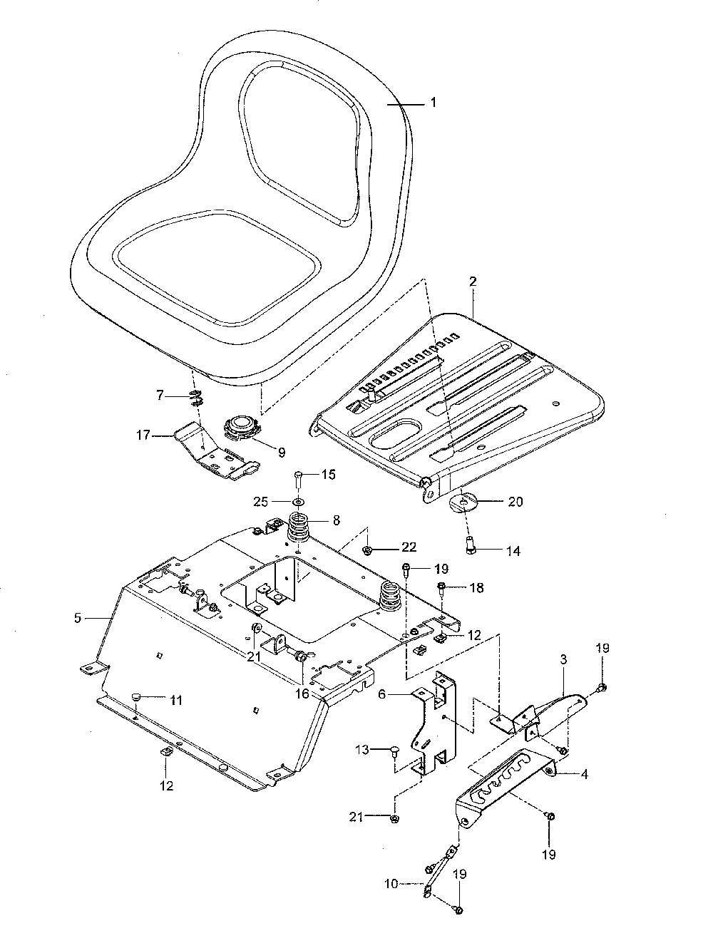 Seat Diagram and Parts List for 967924801-00  Husqvarna Lawn Mower