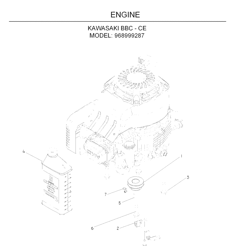 Engine Diagram and Parts List for W53-W53CSB 2008-08 Husqvarna Lawn Mower