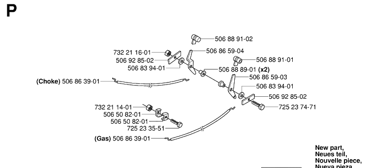 Controls 3 Diagram and Parts List for RIDER155AWD (965089301)(2006-01) Husqvarna Lawn Mower