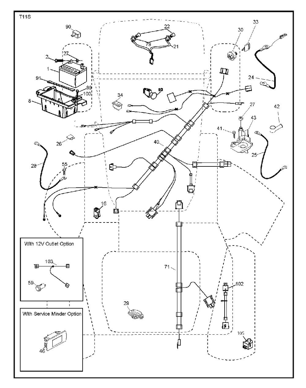 Electrical Diagram and Parts List for YTH2348 (917240443)(2012-11) Husqvarna Lawn Tractor