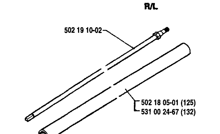 Tube Assembly Diagram and Parts List for 125LD 1991-11 Husqvarna Trimmer