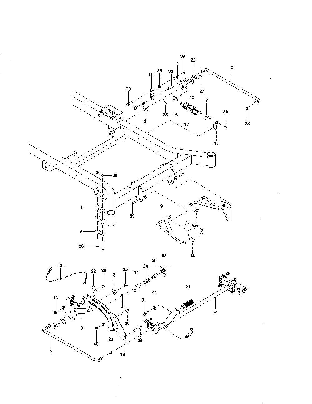 Mower lift / deck lift Diagram and Parts List for MZ5425S 250212 Husqvarna Lawn Mower