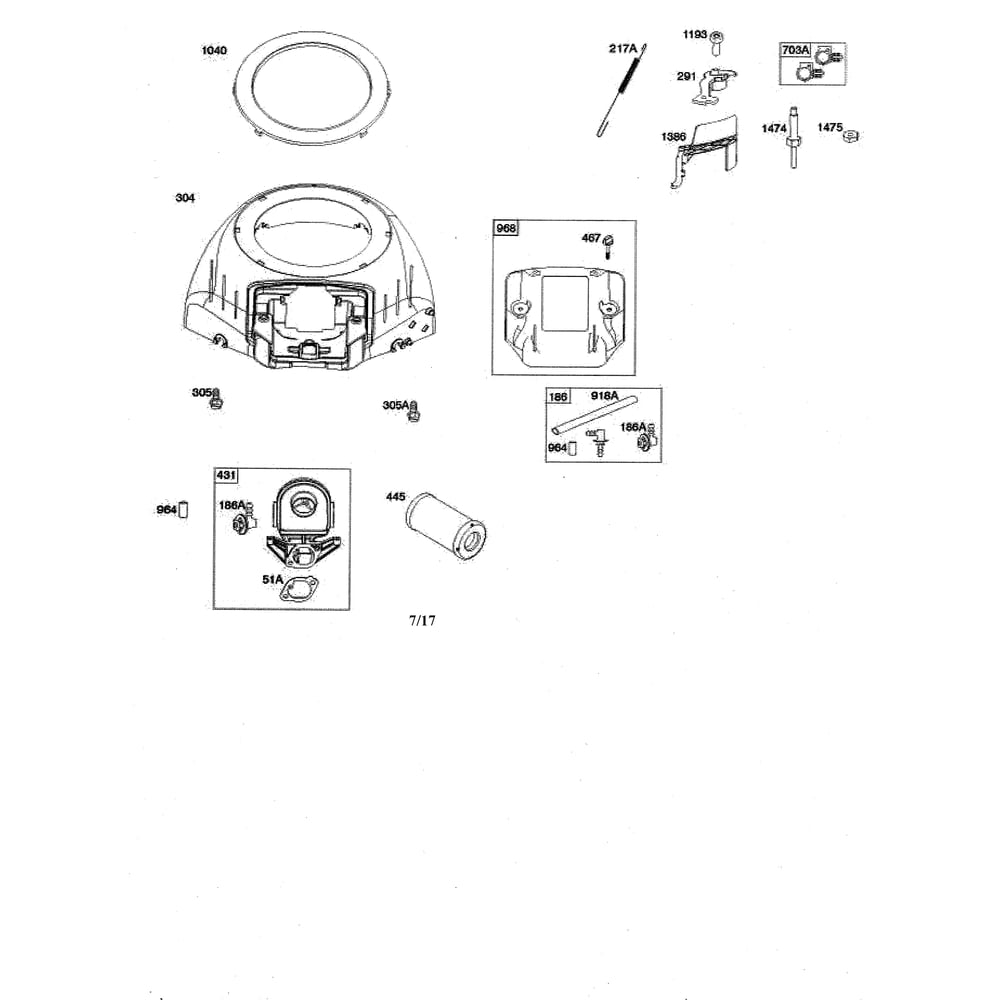 Engine >> Blower Housing/Air Cleaner Diagram and Parts List for 96043025900  Husqvarna Lawn Tractor