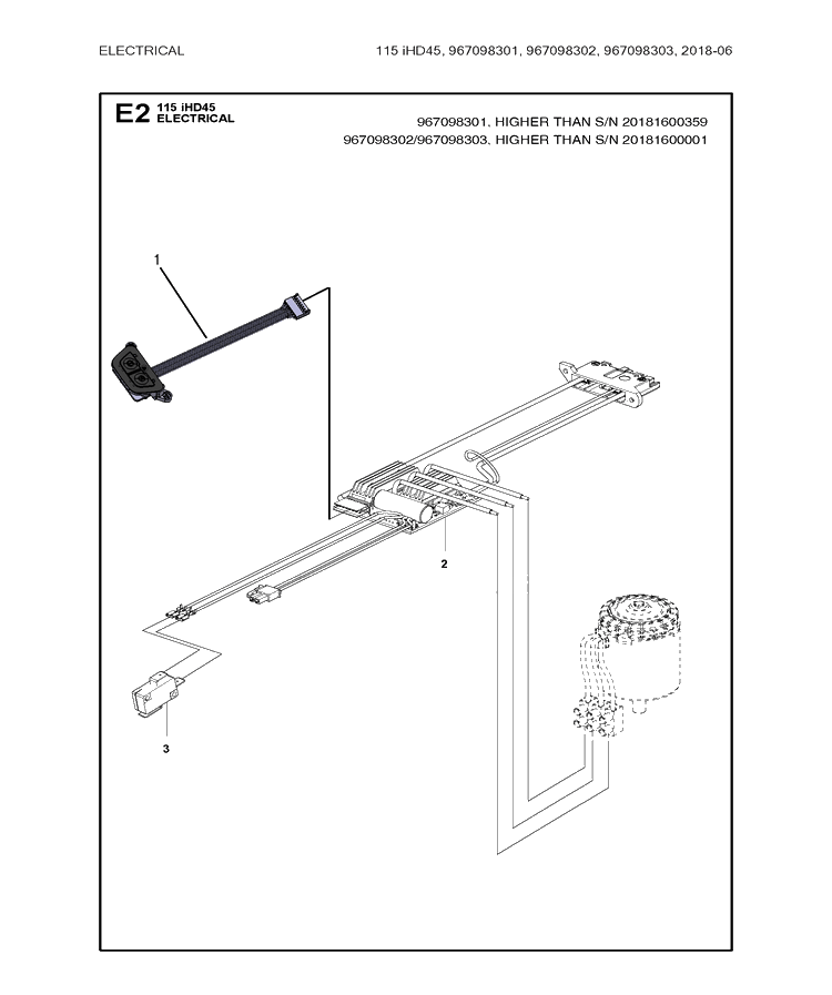 Electrical Diagram and Parts List for 115IHD45  Husqvarna Hedge Trimmer