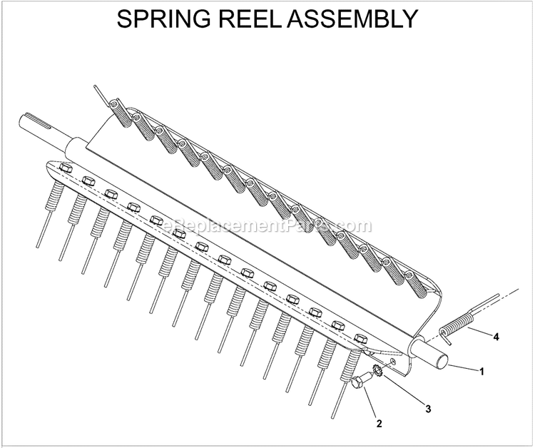 Spring Reel Assembly Diagram and Parts List for DT22H (968999243)(2005-11) Husqvarna Lawn Tractor Accessories