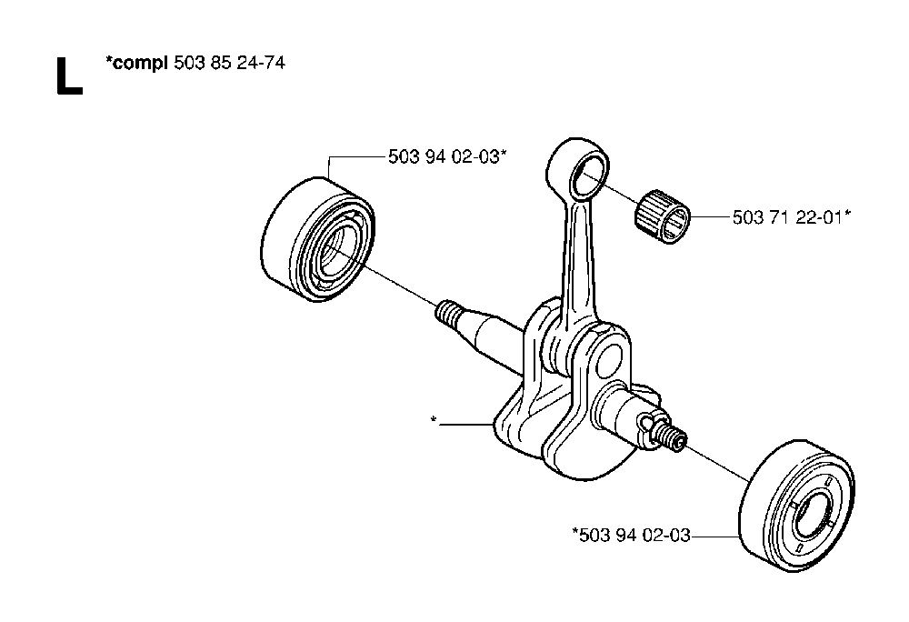 Crankshaft Diagram and Parts List for 323P4 20062700001 Husqvarna Pole Saw
