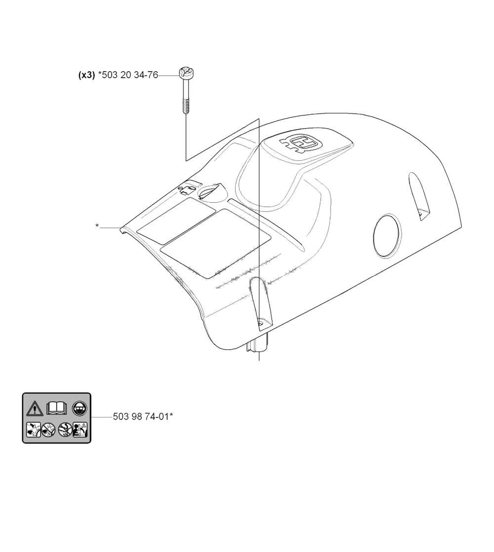 Top Cover Diagram and Parts List for 455ERANCHER 2007-01 Husqvarna Chainsaw
