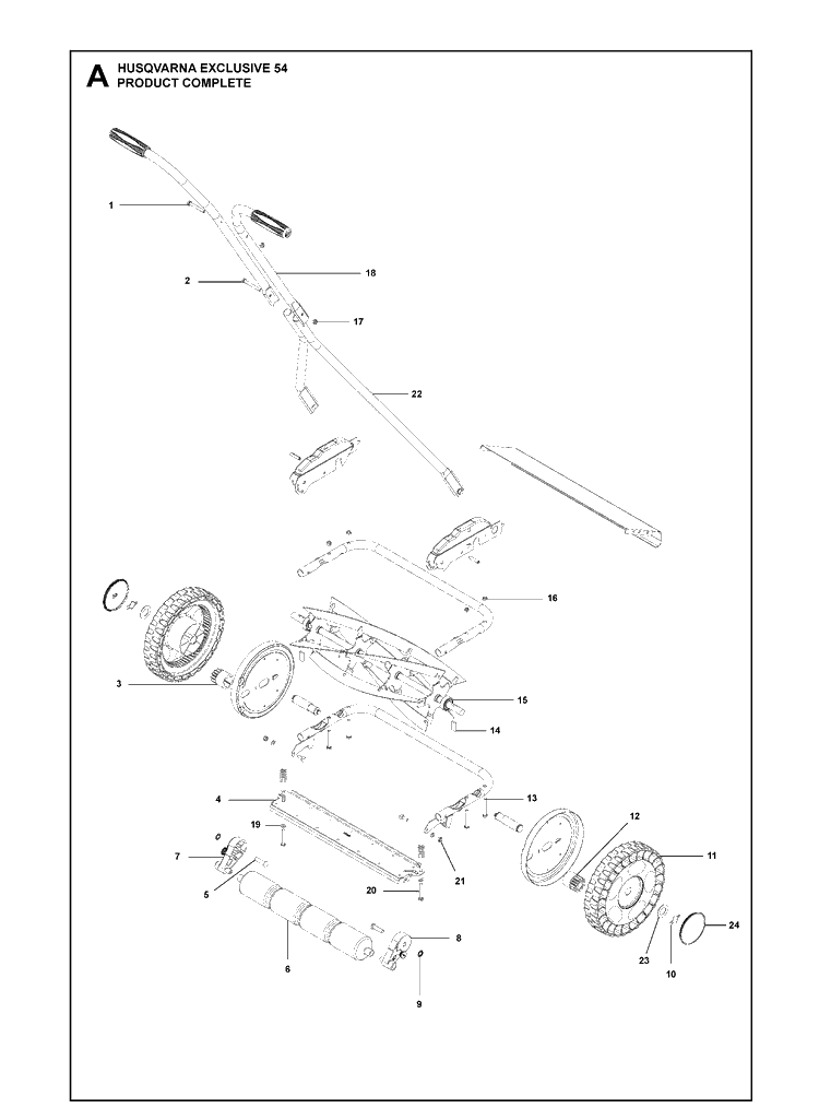 Product Complete Diagram and Parts List for 54 (964914001)(2021-02) Husqvarna Lawn Mower