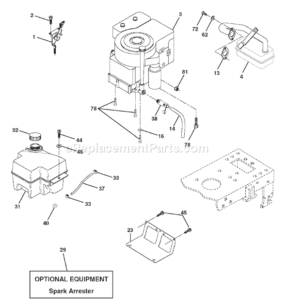 Page E Diagram and Parts List for LTH18542C (954571731) (2004-08) Husqvarna Lawn Tractor